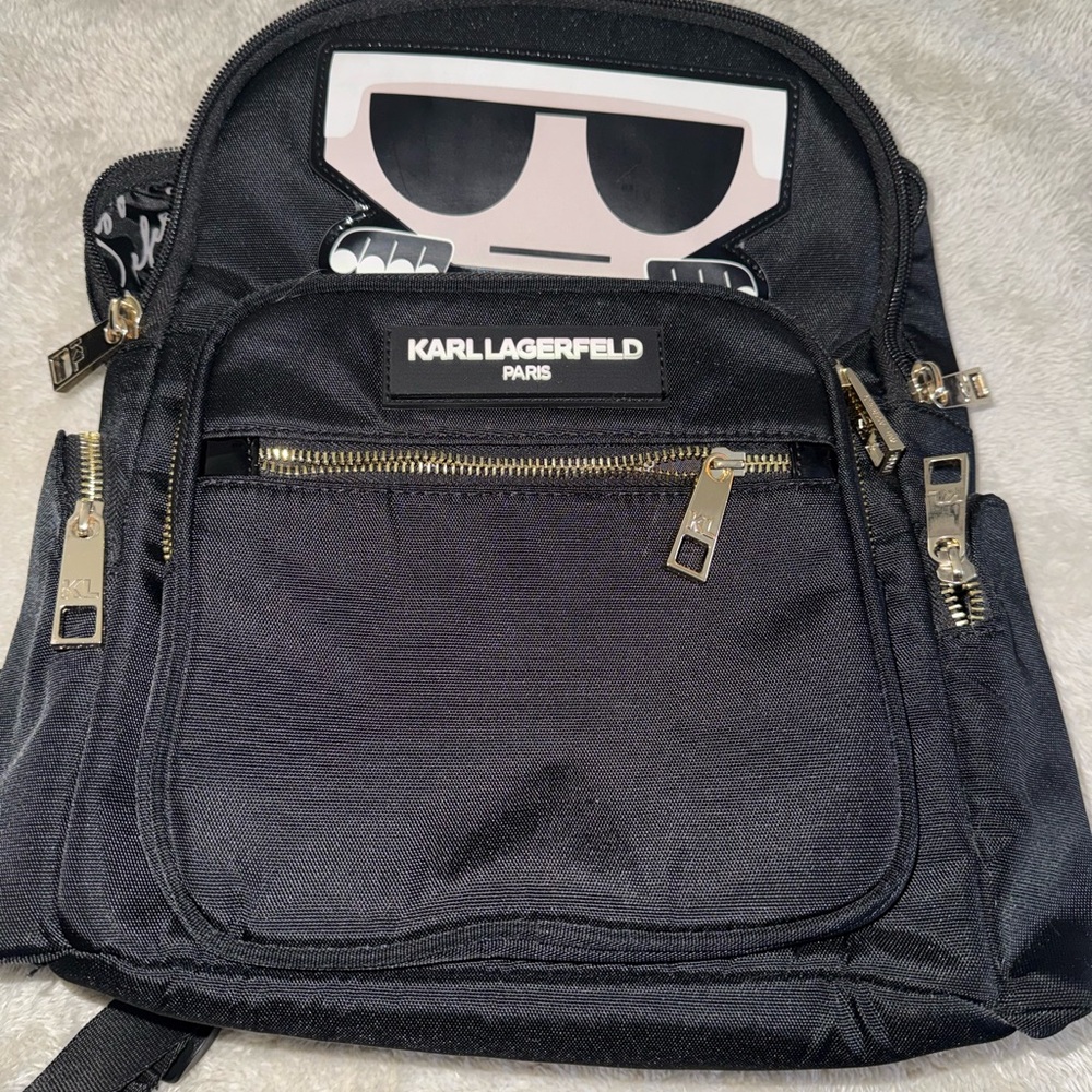 Karl Lagerfeld Black Backpack with Iconic Design